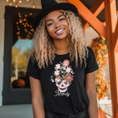 Fun Spooky blühendes BlumenHalloween Schädel Tri-Blend Shirt