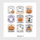 Fun Spooky Halloween Designs Sticker Set (Blatt)