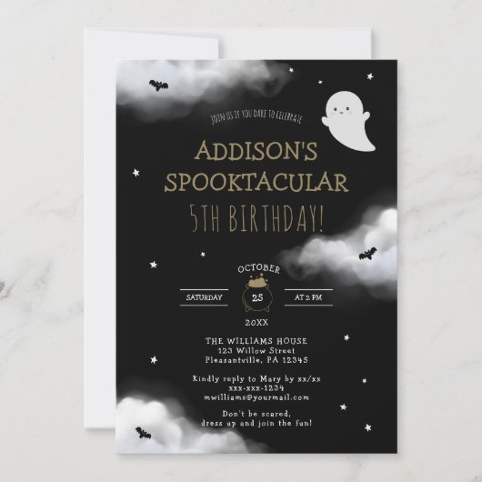 Fun Spooky Halloween Kindergeburtstag Party Einladung (Vorderseite)