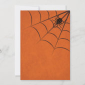 Fun Spooky Spider und Web Black Orange Halloween Einladung (Rückseite)