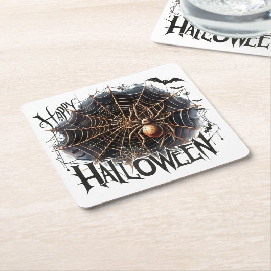 Fun Spooky Spider Web Halloween Paper Untersetzer (angewinkelt)