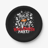 Fun Spooky Trick oder Treat Halloween-Party Pappteller (Vorderseite)