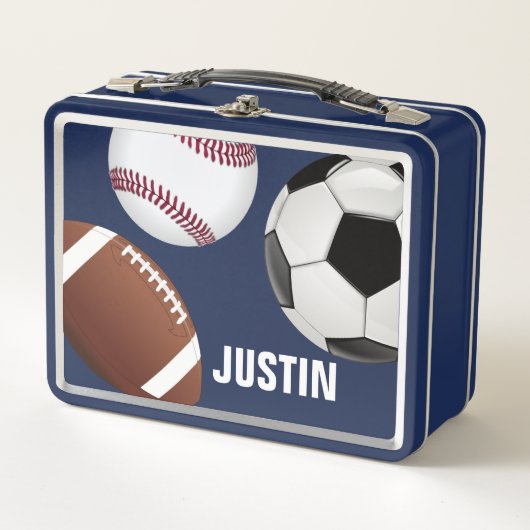 Fun Sport Theme Monogram mit Name monogram Metall Brotdose (Vorderseite)