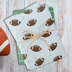 Fun Sports Green Football Field Whimsical Niedlich Geschenkpapier Set
