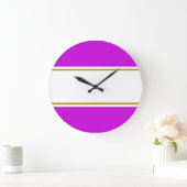 Fun Sporty 70er Hellrosa Streifen Große Wanduhr (Zuhause)
