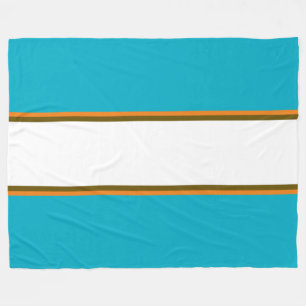Fun Sporty Azure Blue Brown White Racing Streifen Fleecedecke