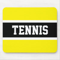 Fun Sporty Bold TENNIS Text Gelbe schwarze Streife