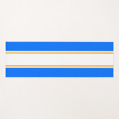 Fun Sporty Bright Blue White Orange Racing Streife Yogamatte (Vorderseite (Horizontal))