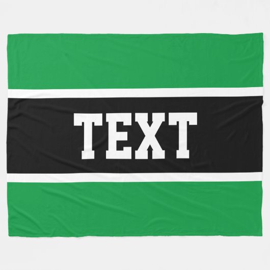 Fun Sporty Bright Green Schwarz-weiß Centre Streif Fleecedecke (Vorderseite (Horizontal))