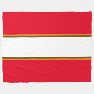 Fun Sporty Bright Red Brown White Racing Streifen Fleecedecke