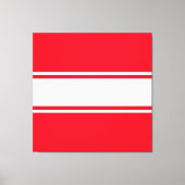 Fun Sporty Bright Red White Centre Racing Streifen Leinwanddruck (Vorderseite)