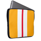 Fun Sporty Bright Rot Gelbe Streifen Laptopschutzhülle (Vorne Rechts)