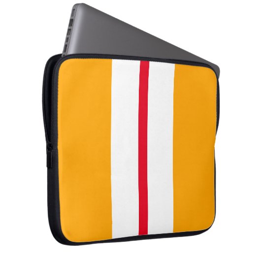 Fun Sporty Bright Rot Gelbe Streifen Laptopschutzhülle (Vorne Rechts)