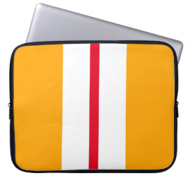 Fun Sporty Bright Rot Gelbe Streifen Laptopschutzhülle