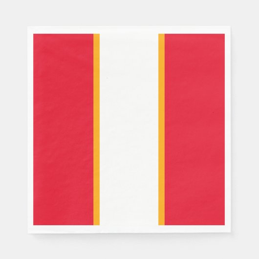 Fun Sporty Bright Rot Gelbe Streifen Serviette (Vorderseite)