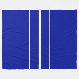 Fun Sporty Bright Royal Blue White Racing Streifen Fleecedecke