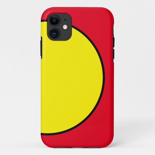 Fun Sporty Bright Yellow Circle Red Hintergrund Case-Mate iPhone Hülle (Rückseite)