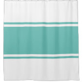 Fun Sporty Classy Aquamarine Streifen Duschvorhang (Vorderseite)