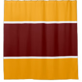Fun Sporty Deep Red White Yellow Orange Streifen Duschvorhang (Vorderseite)