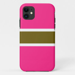 Fun Sporty Helle Rosa Goldenes Olive Weiße Streife Case-Mate iPhone Hülle