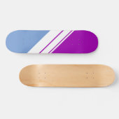 Fun Sporty Magenta Rosa Blaue Streifen Skateboard (Horizontal)