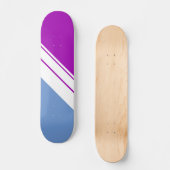 Fun Sporty Magenta Rosa Blaue Streifen Skateboard (Vorderseite)