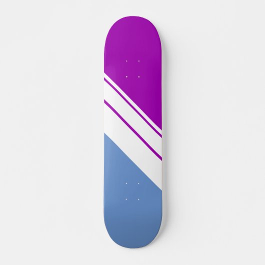 Fun Sporty Magenta Rosa Blaue Streifen Skateboard (Vorne)