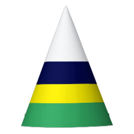 Fun Sporty Navy Blau Gelbe grüne Streifen Partyhütchen