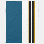 Fun Sporty Ocean Aquamarin White Black Racing Stre Fleecedecke (Vorderseite)