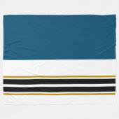 Fun Sporty Ocean Aquamarin White Black Racing Stre Fleecedecke (Vorderseite (Horizontal))
