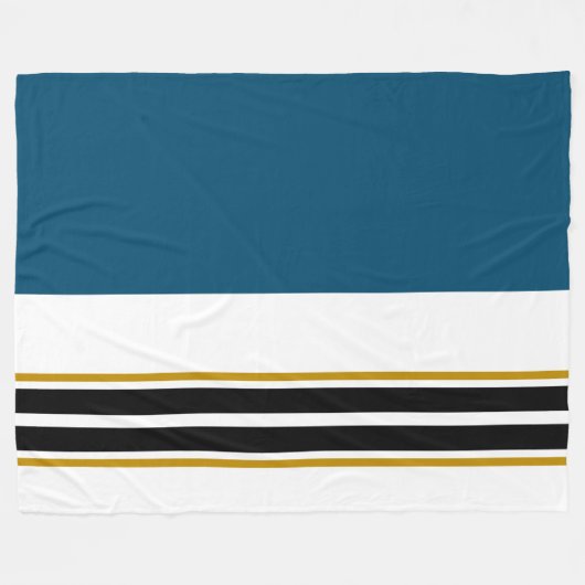 Fun Sporty Ocean Aquamarin White Black Racing Stre Fleecedecke (Vorderseite (Horizontal))