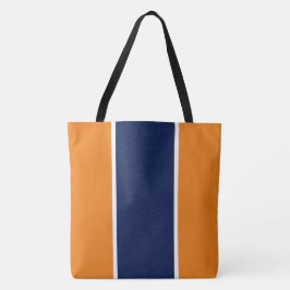 Fun Sporty Orange Navy Blue White Racing Streifen Tasche
