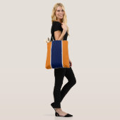 Fun Sporty Orange Navy Blue White Racing Streifen Tasche (Am Model)