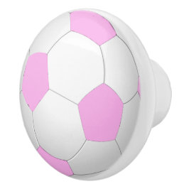 Fun Sporty Pastel Pink White Soccer Ball Keramikknauf