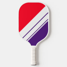 Fun Sporty Red Royal Lila White Racing Streifen Pickleball Schläger