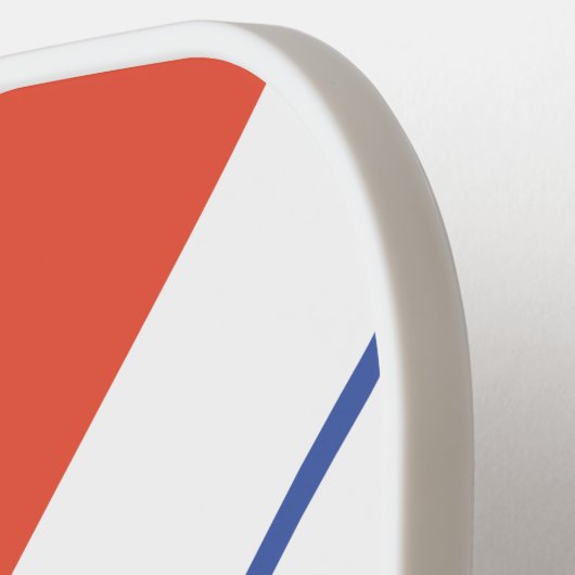 Fun Sporty Retro Orange Soft Blue White Stripes Pickleball Schläger (Linke Seite)