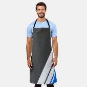 Fun Sporty Royal Blue Schwarz-weiß Racing Streifen Schürze (Getragen)