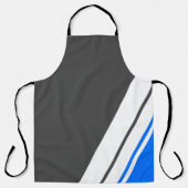Fun Sporty Royal Blue Schwarz-weiß Racing Streifen Schürze (Vorderseite)