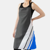 Fun Sporty Royal Blue Schwarz-weiß Racing Streifen Schürze (InSitu)