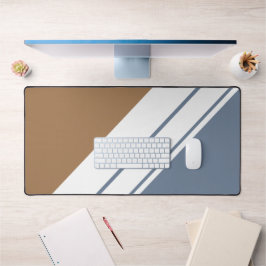 Fun Sporty Slate Brown White Slant Racing Streifen Schreibtischunterlage
