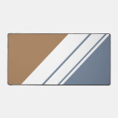 Fun Sporty Slate Brown White Slant Racing Streifen Schreibtischunterlage (Vorderseite)