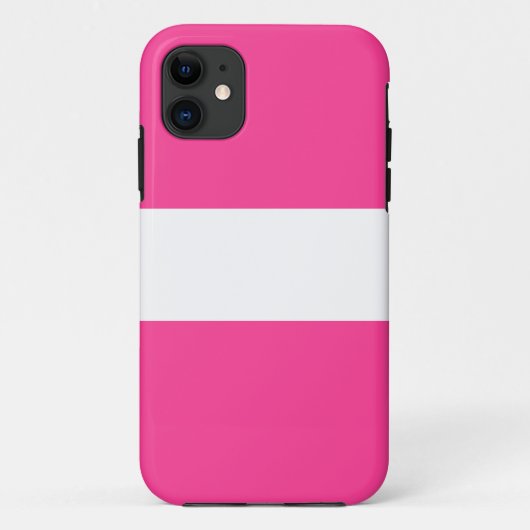 Fun Sporty Wide Bright Candy Pink White Stripes Case-Mate iPhone Hülle (Rückseite)
