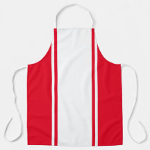 Fun Sporty Wide White Bright Red Racing Streifen