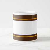 Fun Sporty Wide White Orange Brown Racing Streifen Jumbo-Tasse (Vorderseite)