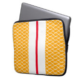 Fun Sporty Yellow Waves Red White Racing Streifen Laptopschutzhülle (Vorderseite Links)