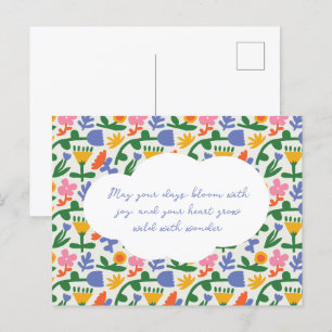 Fun Spring Floral Muster Feiertagspostkarte