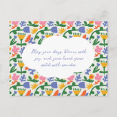 Fun Spring Floral Muster Feiertagspostkarte (Vorderseite)