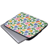 Fun Spring Floral Muster Laptopschutzhülle (Vorne Knopf)