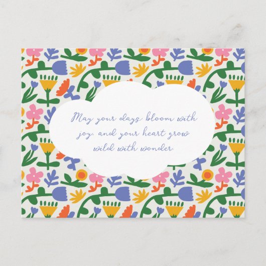 Fun Spring Floral Muster Postkarte (Vorderseite)