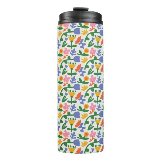 Fun Spring Floral Muster Thermosbecher (Vorderseite)